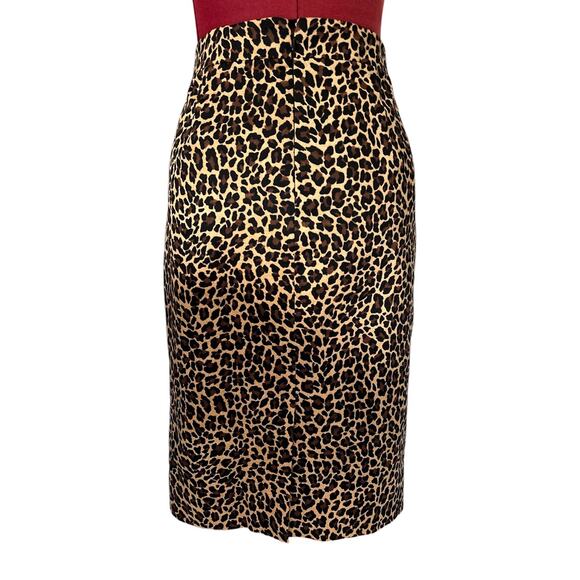 J.Crew Women’s Size 4 Animal Print Cheetah Midi Pencil Skirt - Picture 3 of 8